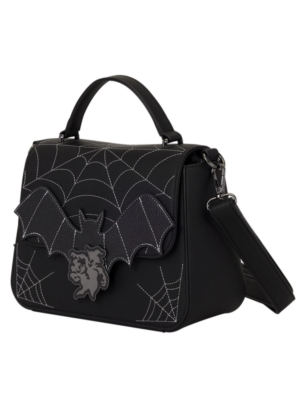 Mickey and Minnie Spiderweb and Bats Crossbody Bag Loungefly NWT GLOWS - Picture 3 of 12